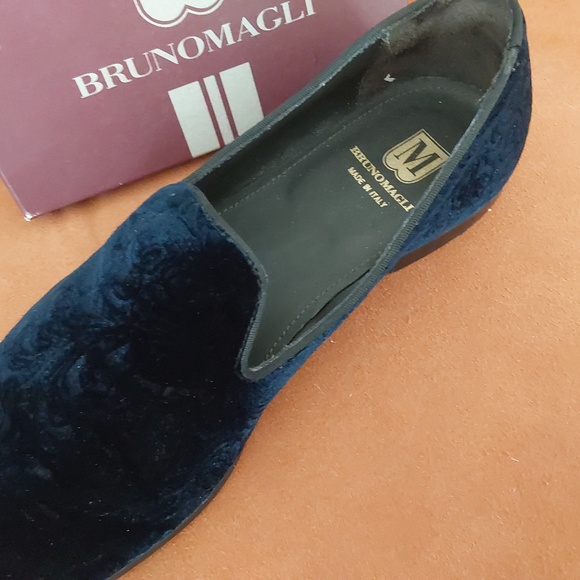 Bruno Magli Blue Velvet Slippers - Picture 3 of 7